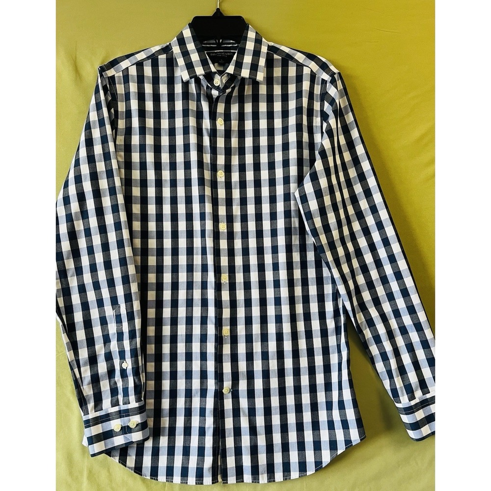Banana Republic Shirt Mens Small Blue Check Plaid Long Sleeve Camden Fit - Picture 2 of 9